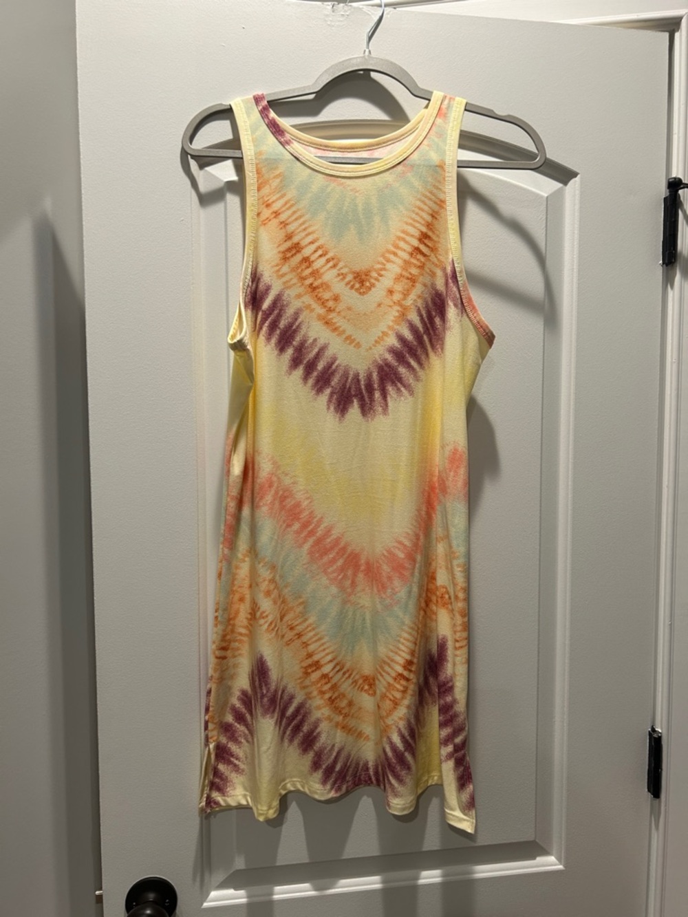 SO Yellow Tie-Dye Sleeveless Dress